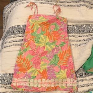 Lilly Pulitzer Girls Pink Frog Dress